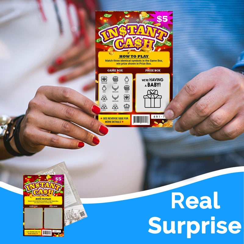 Jayour 5 Pack - Pregnancy Announcement Lottery Scratch-Off Tickets | 4x6 Authentic Looking | Great for Baby Announcements | Perfect for Pregnancy Announcement for Grandparents, Future Dad, or Friends! - Image 4